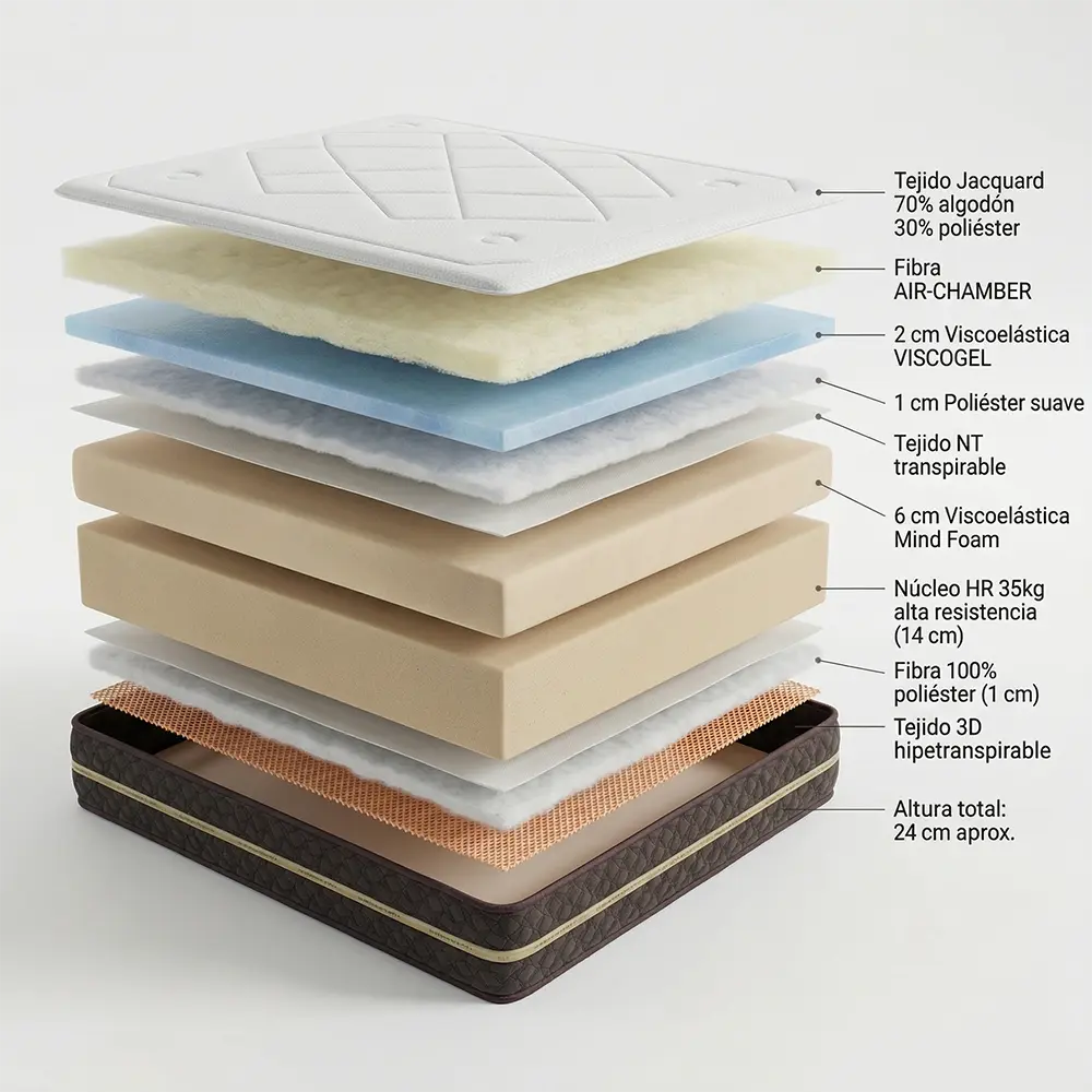 Composicion 3D Colchon Viscoelástico Sensation