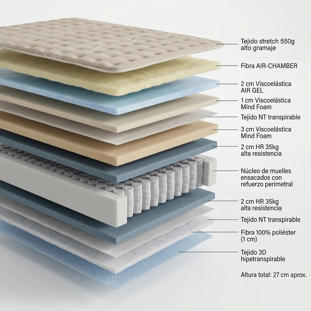 Composicion 3D Colchón espumación HR ZenSac