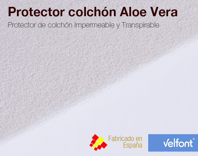 Velfont Protector Colchón Rizo Aloe Vera Impermeable