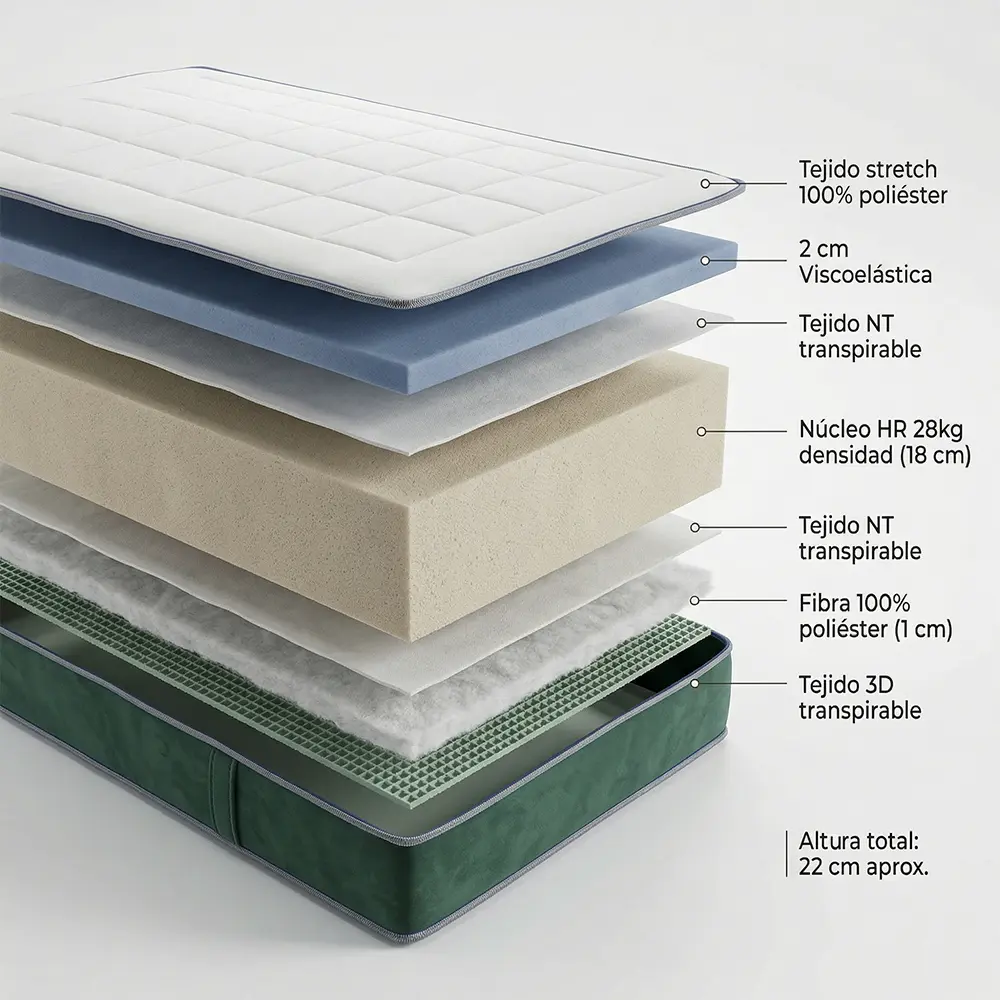 Composicion 3D Colchon Viscoelástico Basic 20
