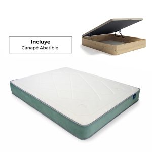 Colchón viscoelástico SLEEP y canapé de madera