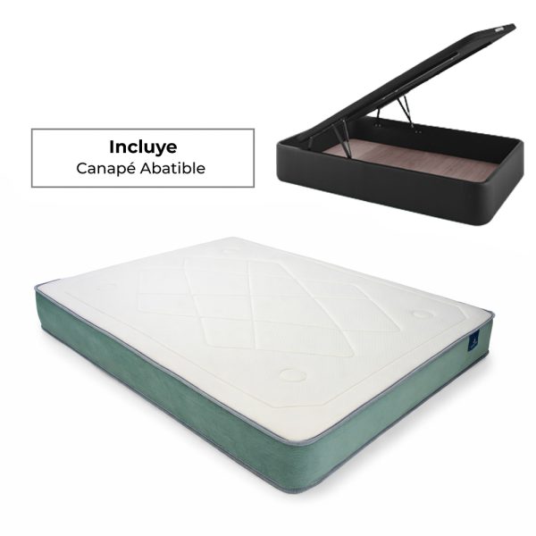 Colchón viscoelástico Sleep + Canapé abatible tapizado Gran Capacidad
