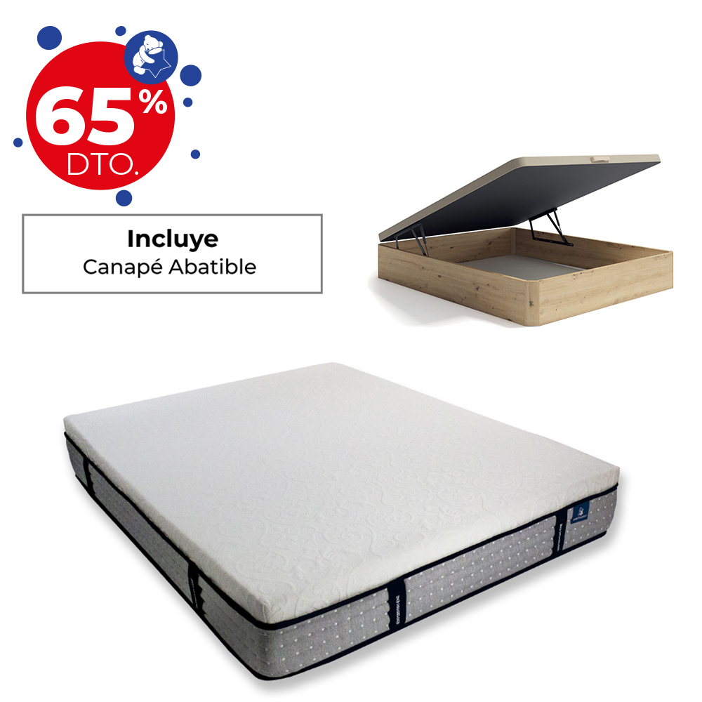 Pack Colchón Confort Basic y Canapé Abatible Ecobox