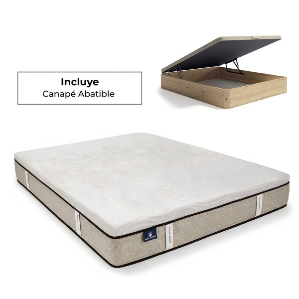 Colchón viscoelástico Bionatur + Canapé Abatible de Madera