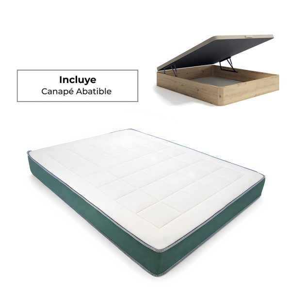 Colchón viscoelástico Basic 20 + Canapé Abatible de Madera