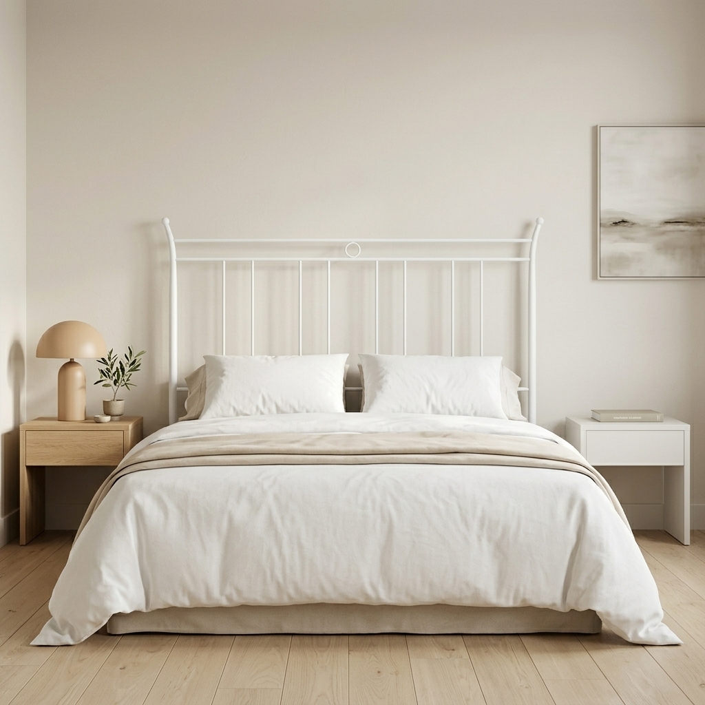 Cabecero de forja marfil barras Habitacion