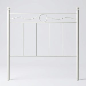 Cabecero de forja marfil de circulo abajo Cama de 90 cm