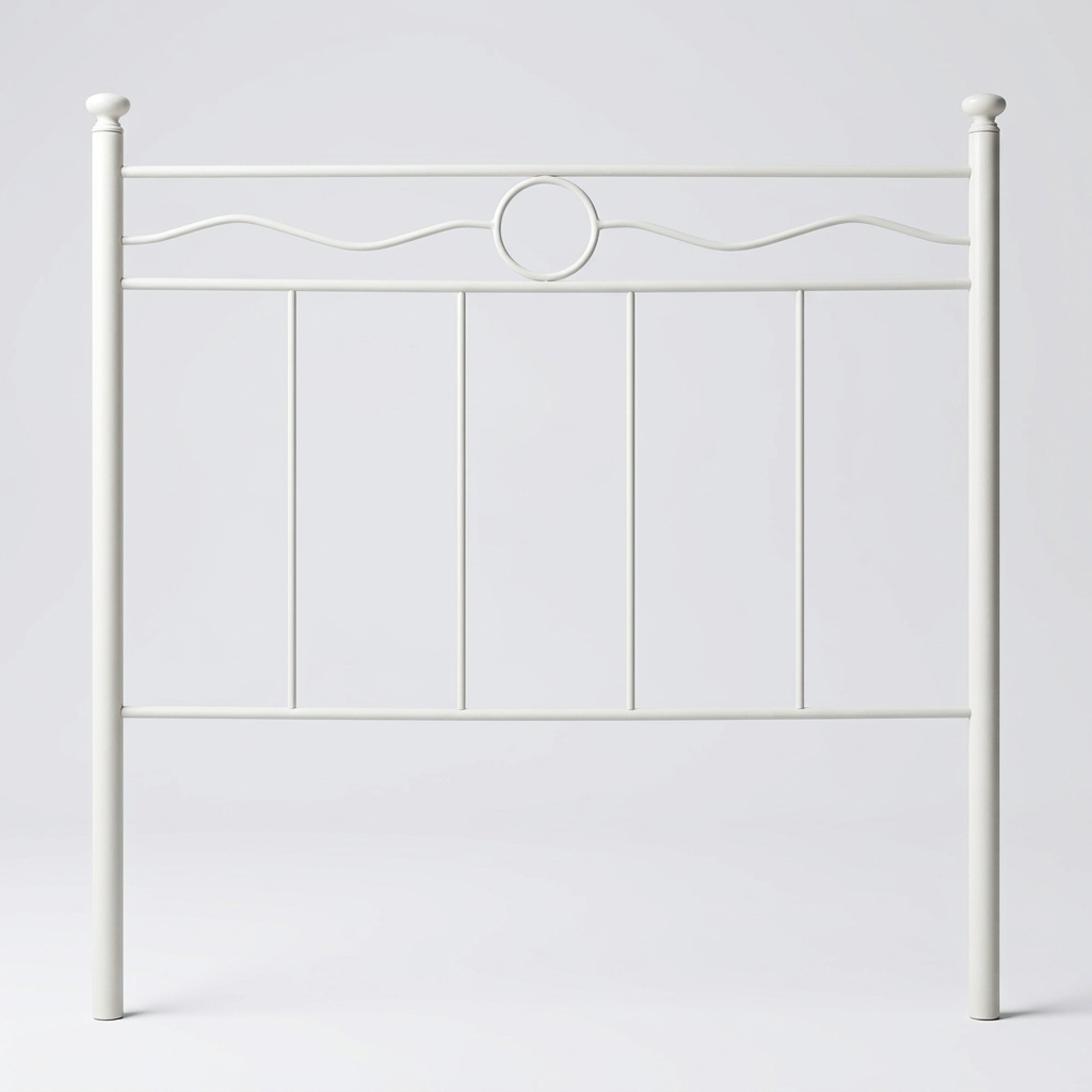 Cabecero de forja marfil de circulo abajo Cama de 90 cm