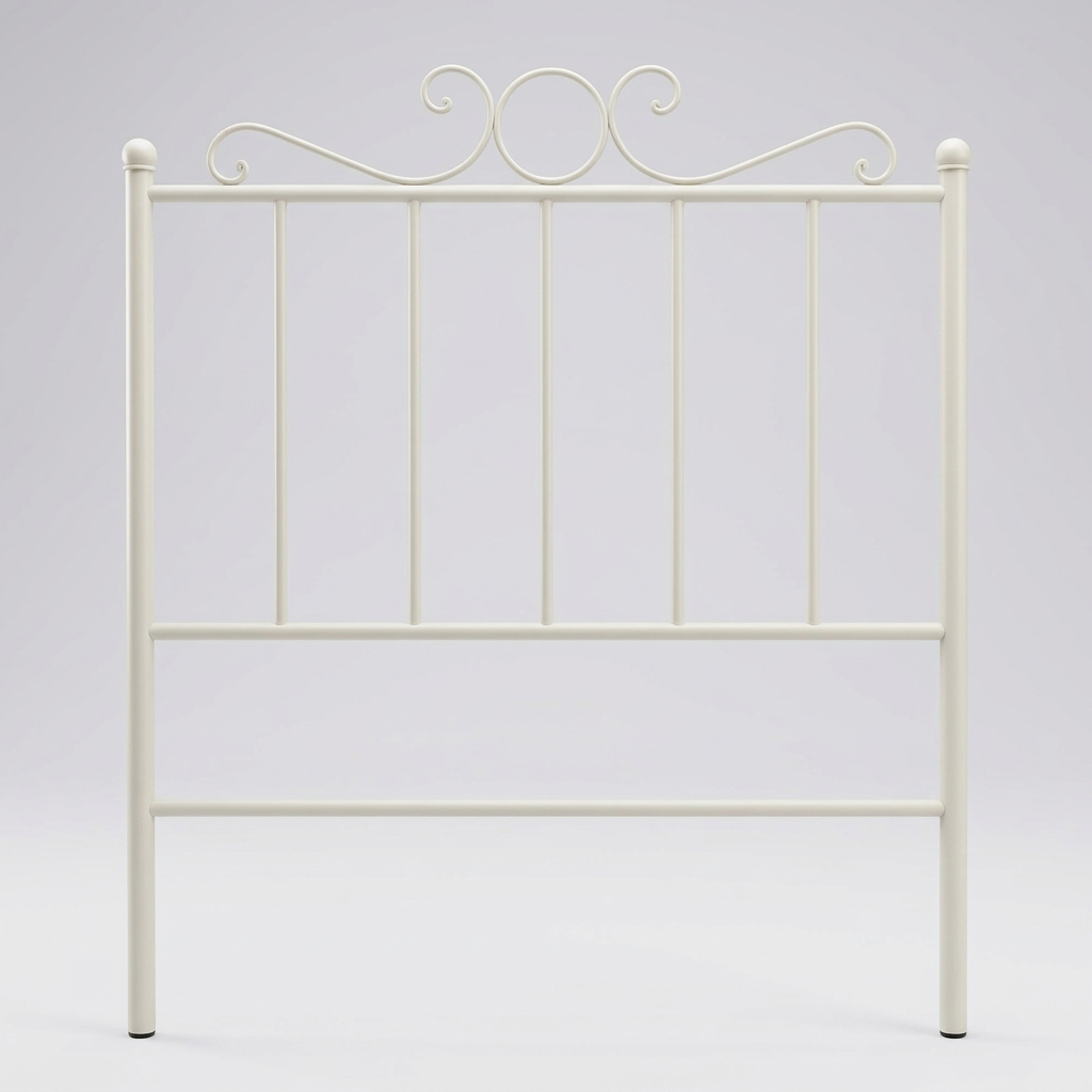 Cabecero de forja marfil de circulo arriba Cama de 90 cm