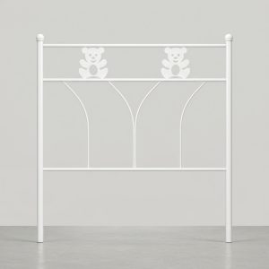 Cabecero de forja marfil de ositos Cama de 90 cm