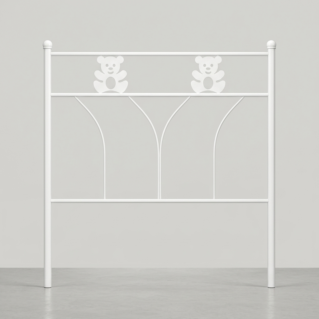 Cabecero de forja marfil de ositos Cama de 90 cm