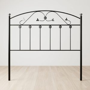 Cabecero de forja negro con hojas cama 135cm