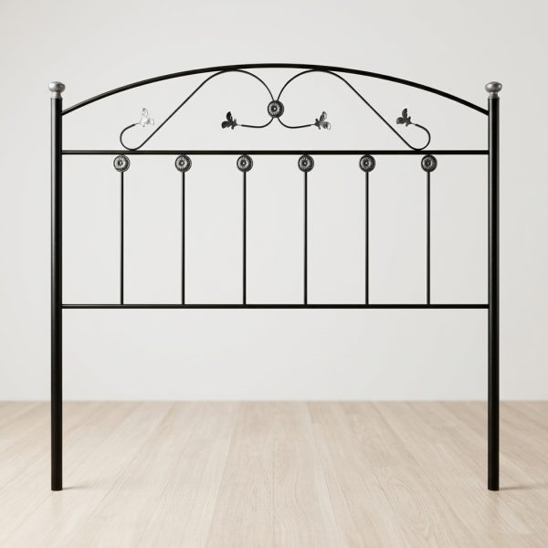 Cabecero de Forja Negro Hojas 135 cm