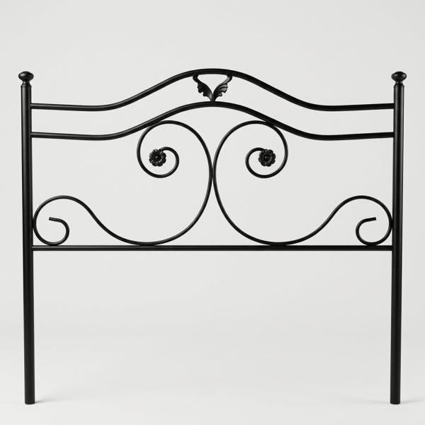 Cabecero de Forja Negro Flores 135 cm