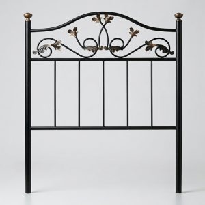 Cabecero de forja negro hojas Cama de 90 cm