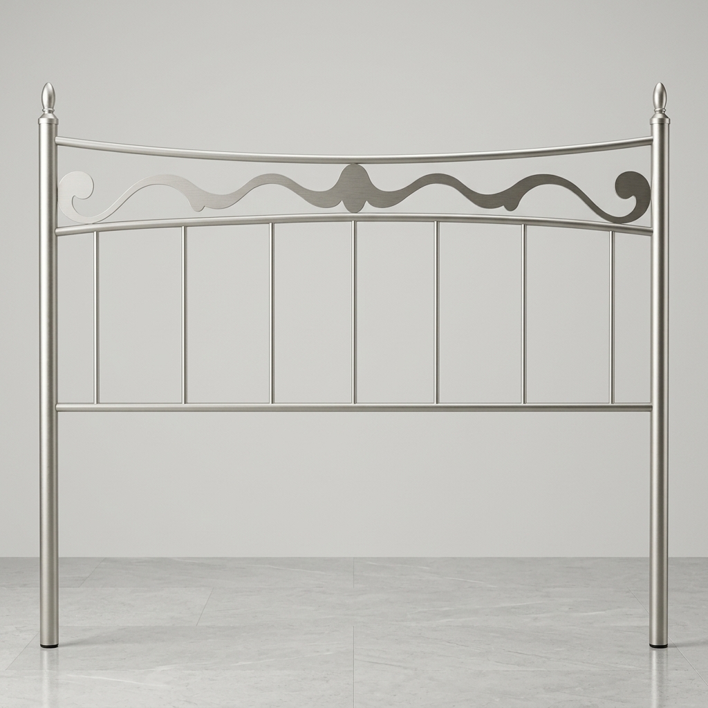 Cabecero de forja plata cenefa Cama de 135 cm