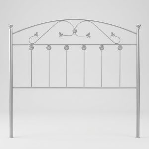 Cabecero de forja plata hojas Cama de 135 cm