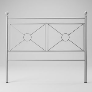 Cabecero de forja plata rectangulos Cama de 135 cm