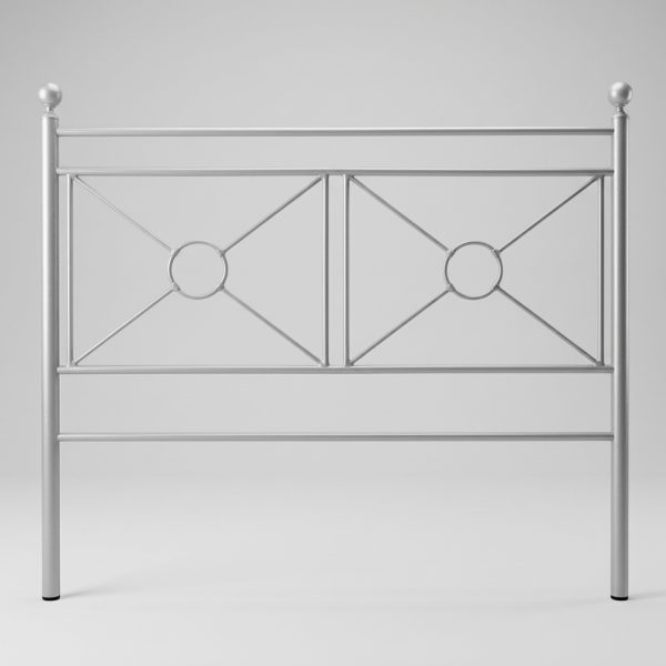 Cabecero de Forja Plata Rectángulos 135 cm